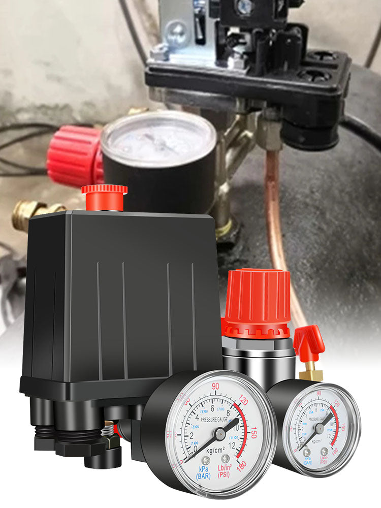 90-120PSI Air Compressor Pressure Switch Valve Control Manifold Regulator Gauges Safety Valve 1/4"BSP Air Compressor Parts