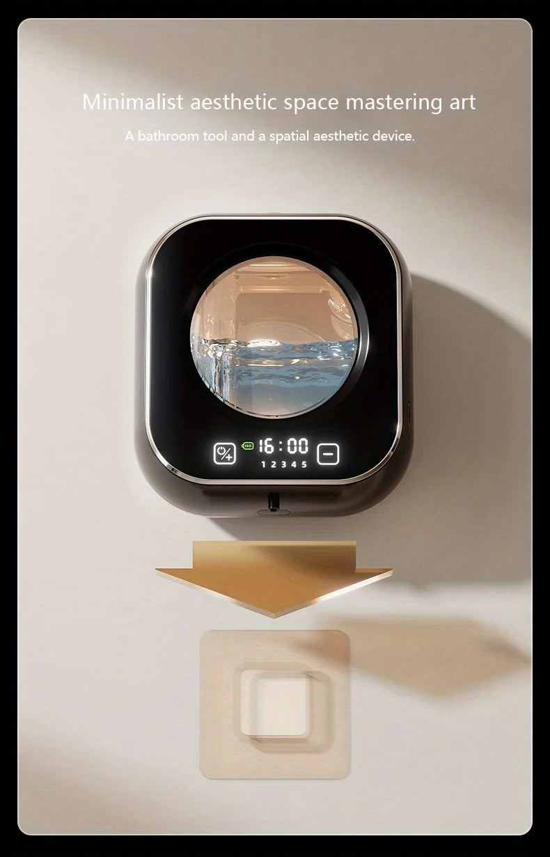 Smart Induction Hand Washer Sensor Wall Mounted Foam Infrared Sensor Liquid Soap Dispensers with Temperature Digital Display