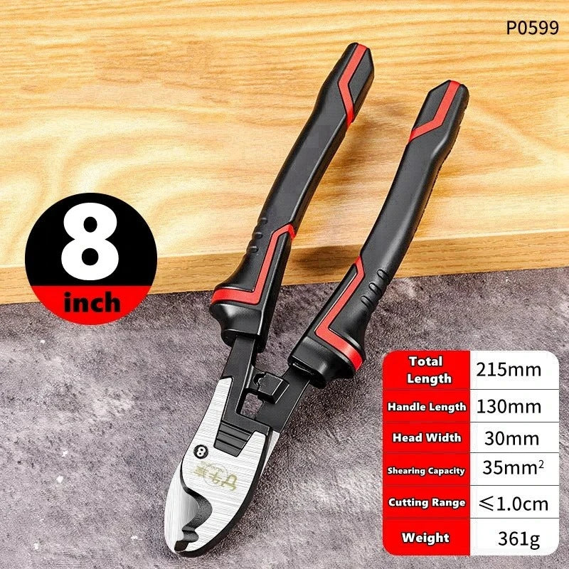 6/8/10 inch Cable Cutter Electrician Professional Wire Cable Cutter Stripper Pliers Hand Tool Cable Scissors Multifunctional