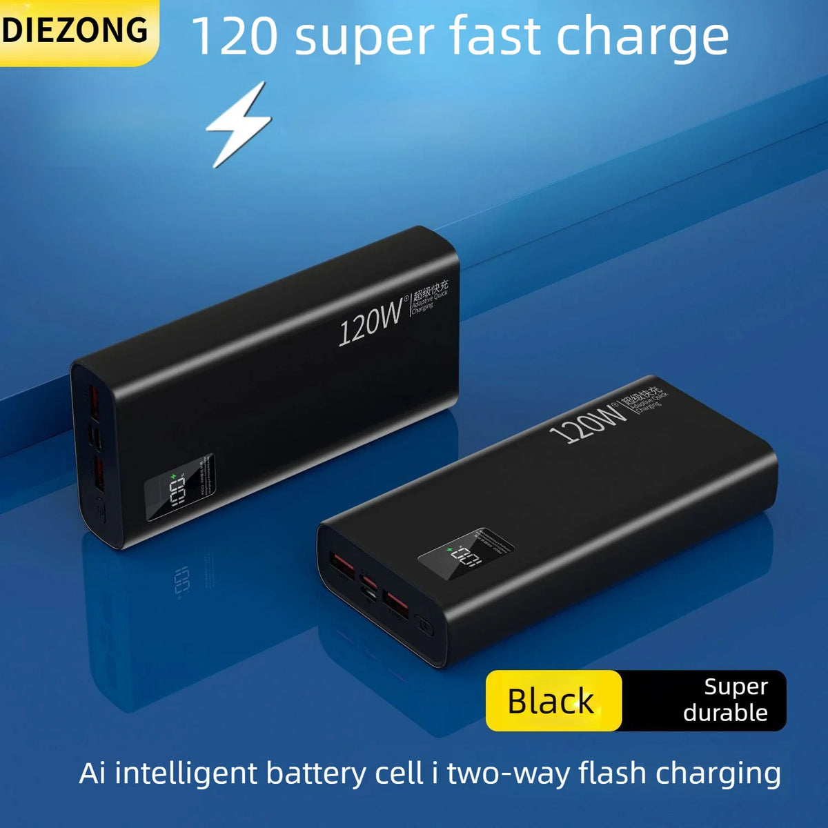 High Capacity 2026 New 120W 500000mAh Power Bank For Iphone Samsung Super Fast Charge Portable External Battery PowerBank