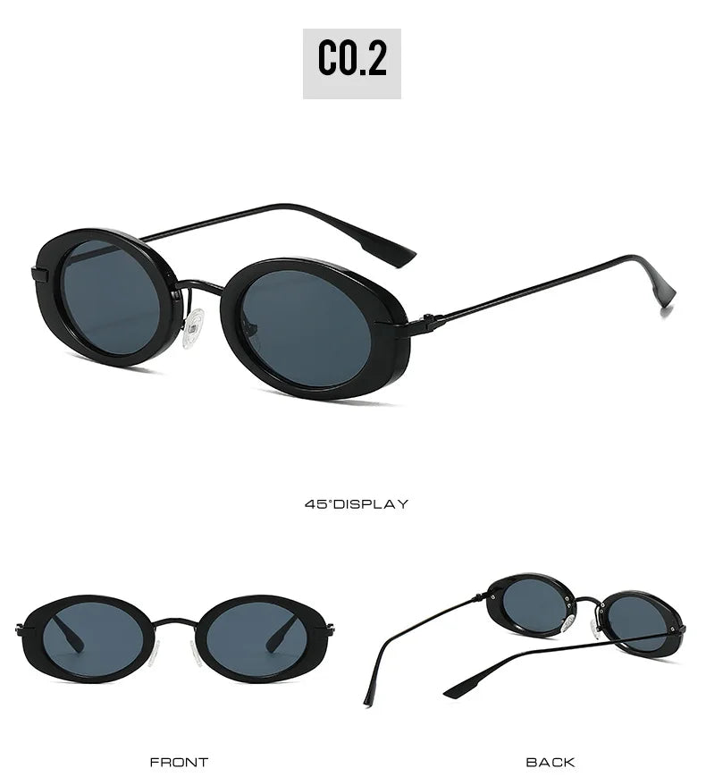 Fashion Small Oval Sunglasses Women Europe Popular Ins Cool Blogger Uv400 Sun Glasses Brand Designer