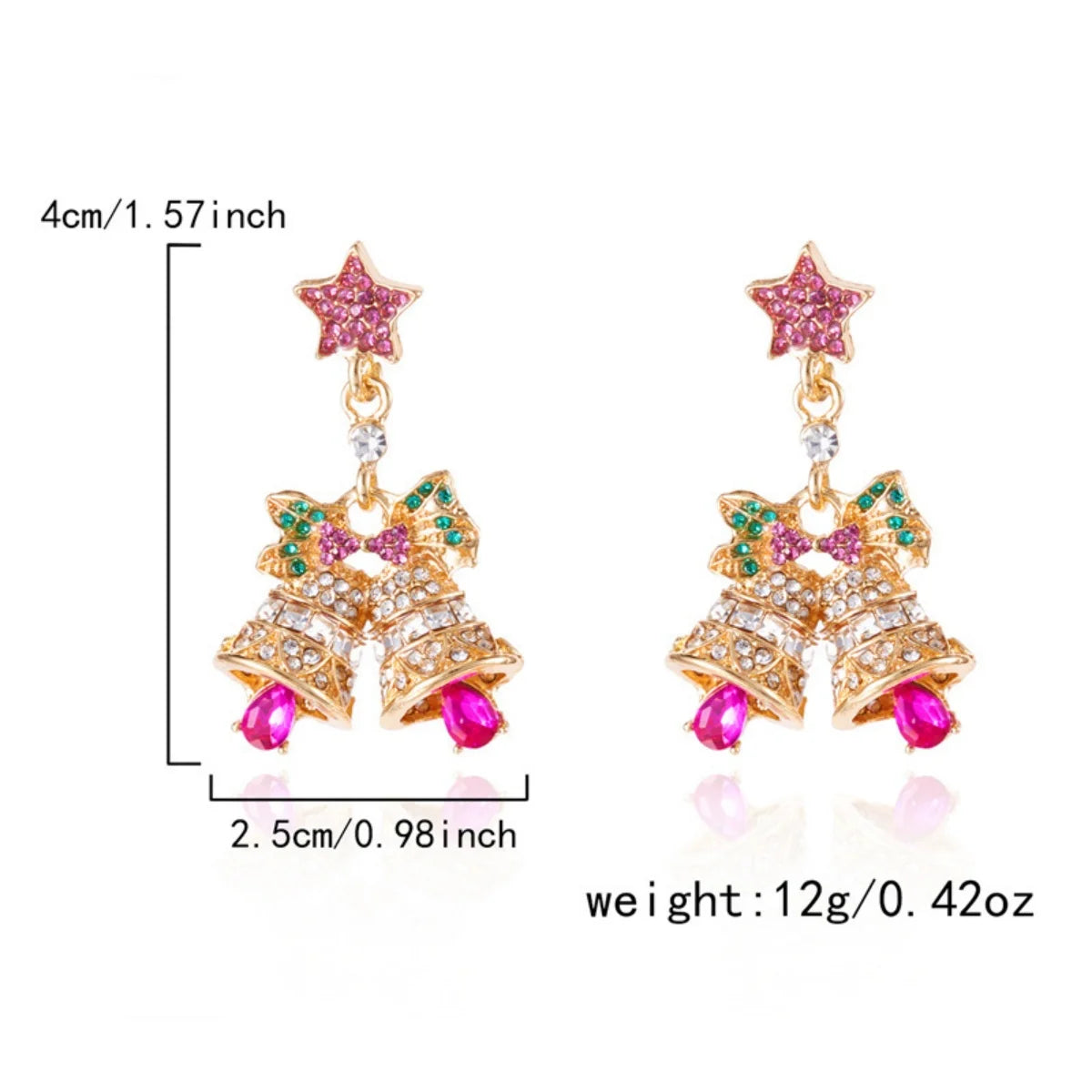 Christmas Earrings Rhinestone Imitation Pearl Snowflake Xmas Tree Star Bell Drop Holiday Dangle Party Jewelry Gift For Women Men