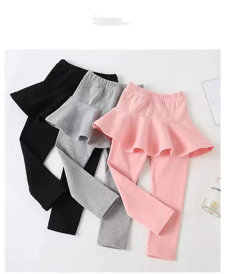 Children's Skirt Leggings Spring Autumn Leggings For Girls Cotton Baby Pants Kids Trousers Teenager Clothing 2 to 9 Years