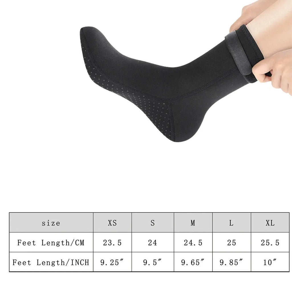 1 Pair Neoprene Water Socks 3mm, Sand Proof Beach Volleyball Socks Water Shoes Diving Boots for Outdoor Water Sports