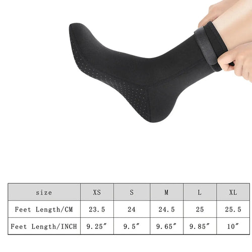 1 Pair Neoprene Water Socks 3mm, Sand Proof Beach Volleyball Socks Water Shoes Diving Boots for Outdoor Water Sports