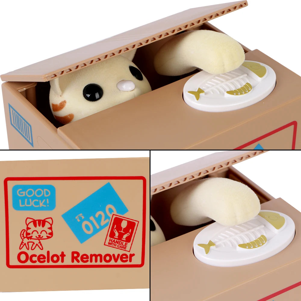Cute Automated Panda Cat Steal Coin Bank Money Saving Box Electronic Money Boxes Kids Gift Piggy Banks Hot Sale