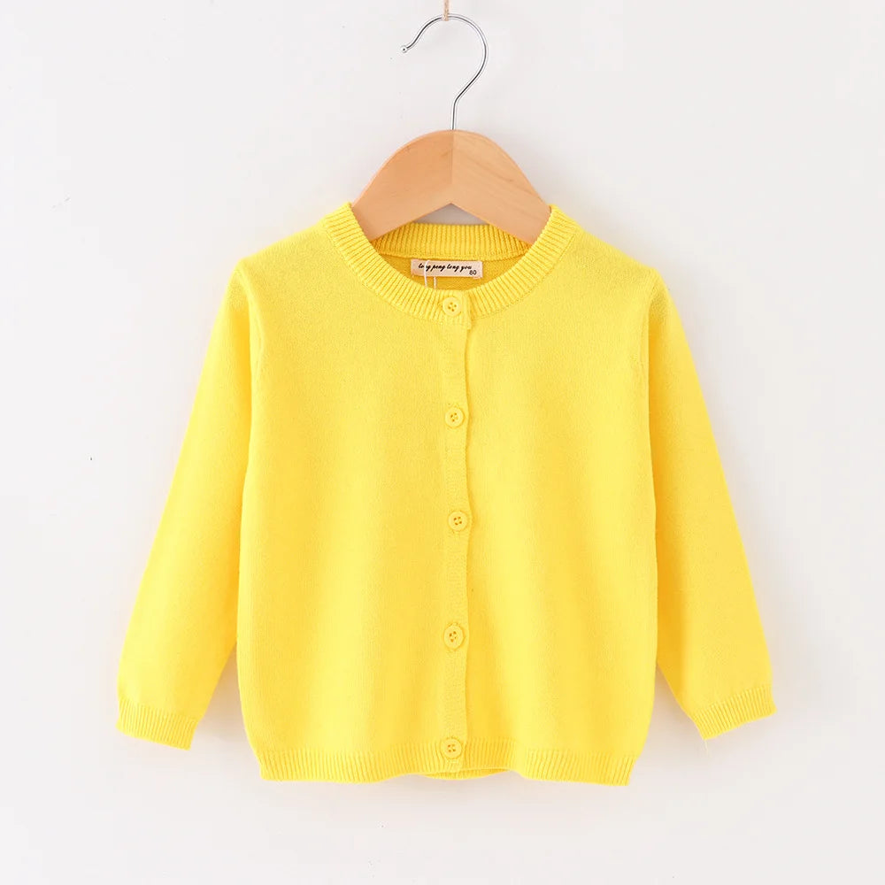 Autumn Girls Clothes Baby Casual Cardigan Solid Open Stitch Boys Soft Coats Children Sweaters Toddler Knit Jackets Full Sleeve