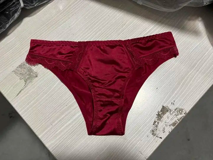 New Women's Silky Satin Low Waisted Underwear Sexy Lace Triangle Pants With Silk Texture Breathable Comfortable Shorts Underwear