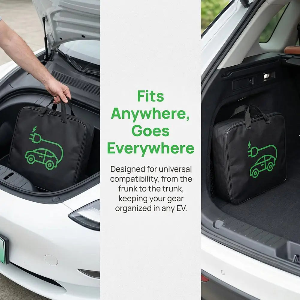 Electric Vehicle Charging Cable Bag Car Charger Cable Storage Bag Auto Trunk Organizer Scratch-Resistant Charger Cable Bag
