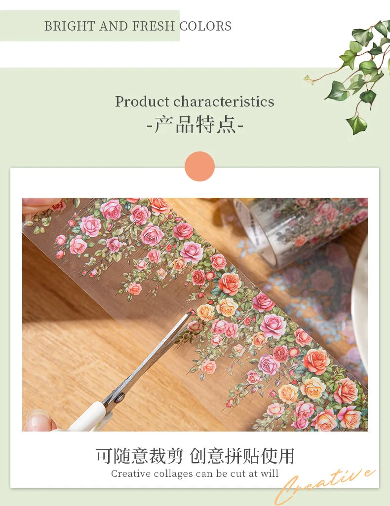 5*200cm 1roll INS Fresh vine theme PET tape Stickers Adhesive Diy Scrapbooking Diary Scrapbooking Collage material Scrapbooking