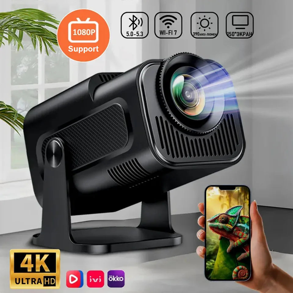 Portable  Projector, 4K Supported , WiFi 6 Bluetooth 5, Auto Keystone Correction, Android 11 Smart Home Theater Movie Projector