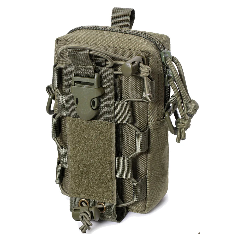 Molle EDC Water Bottle Pouch Canteen Kettle Carrier Holder Outdoor Sports Phone Holder Travel Camping Hiking Hunting Waist Bag