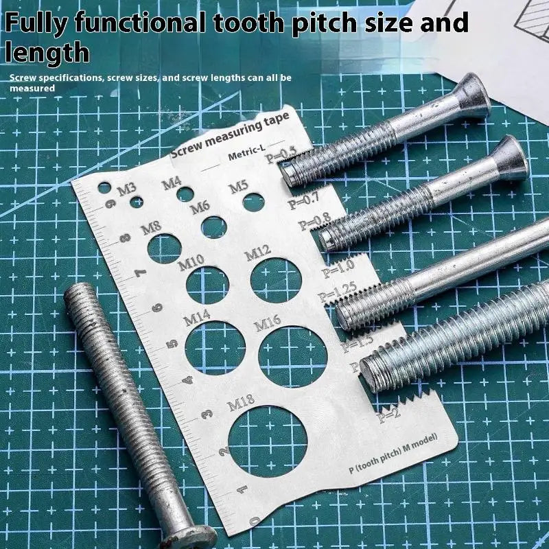 NEW Screw Thread Pitch Gauge Ruler Measuring Tool Bolt Nut Metric Machining Threads Screw Cutting Gauge Angle Model Measuring