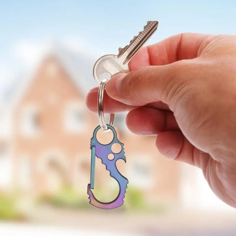 Titanium Carabiner Keychain Clip Keychain Bottle Opener Key Holder For Keychain 2 In 1 Key Chain For Shopping Hiking Camping