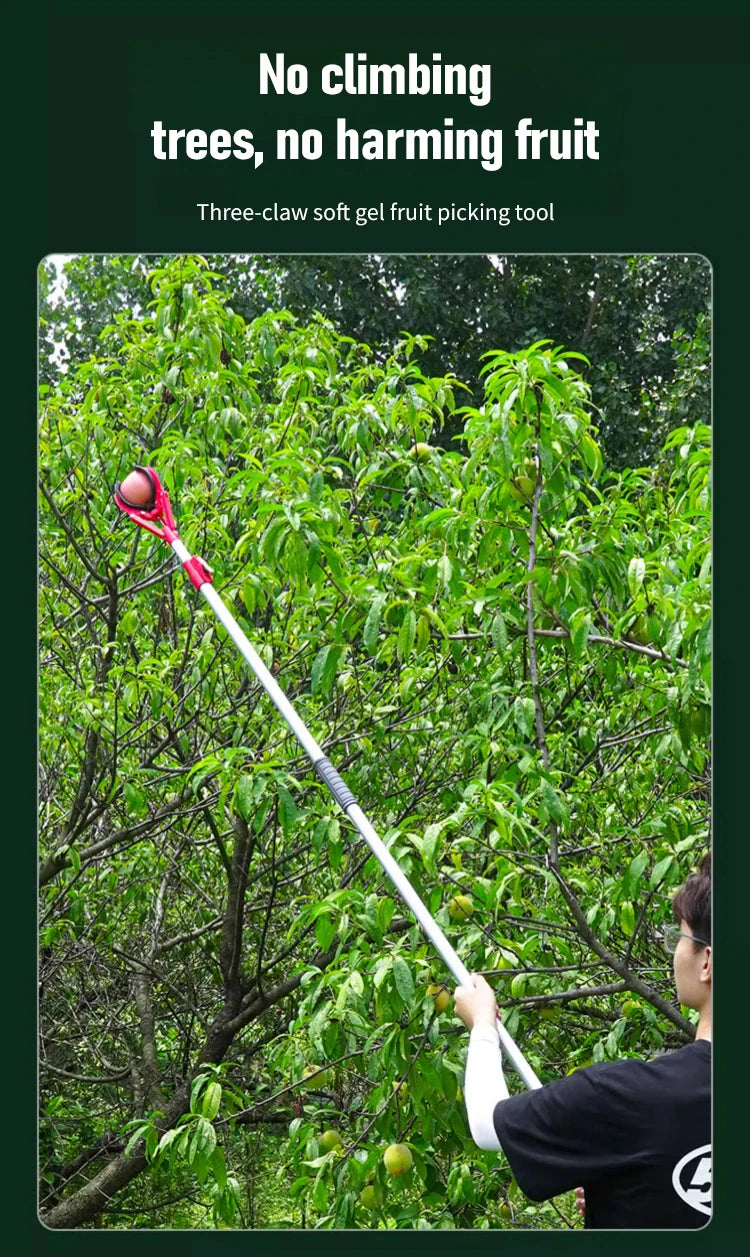 Garden fruit and vegetable picking tools high pruning retractable lengthened three claws