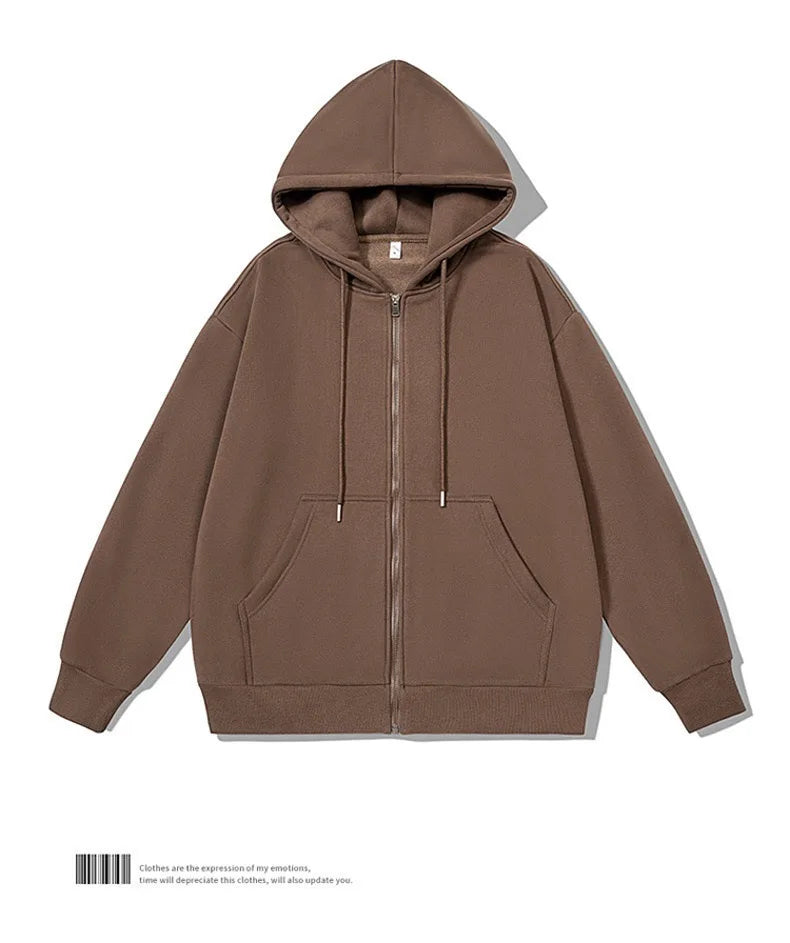 Men's and Women's Full-Zip Hooded Jackets, Zip-Up Hoodies, Casual Cardigans, Streetwear Hip-Hop PVD, Y2K Fashion, Spring Trends