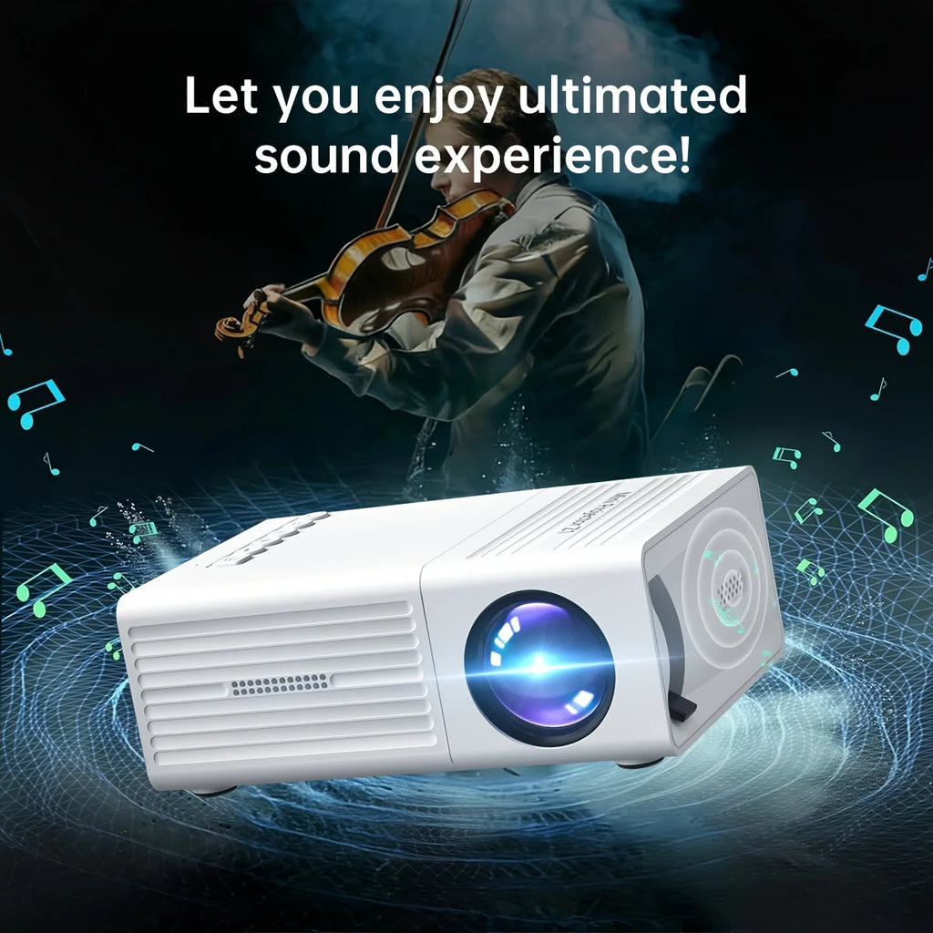 Portable Projector, Supports 1080P, USB Connection, Remote Control - Compatible With Smartphones, Tablets, Laptops, TV Sticks