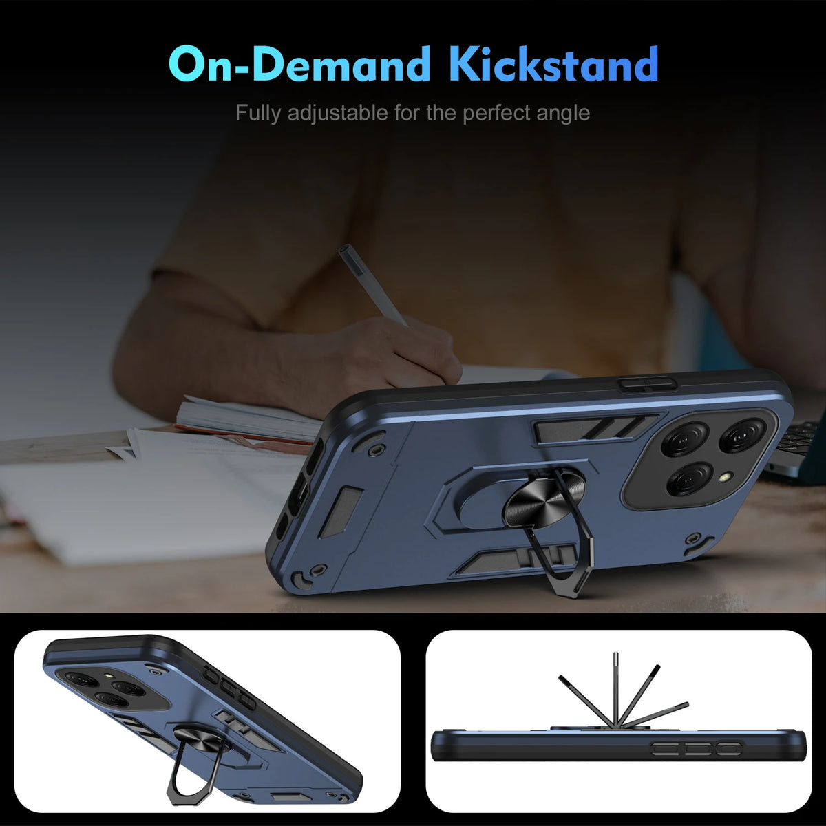 Case For Tecno Spark 20 Pro KJ6 Magnetic Metal Ring Holder TPU Frame Armor Plastic Shockproof Phone Protective Cover Fundas