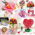 3D Pop Up Greeting Card Romantic Love Flowers Butterfly Bouquet Handmade Surprise Card Anniversary Birthday Valentine's Day Gift