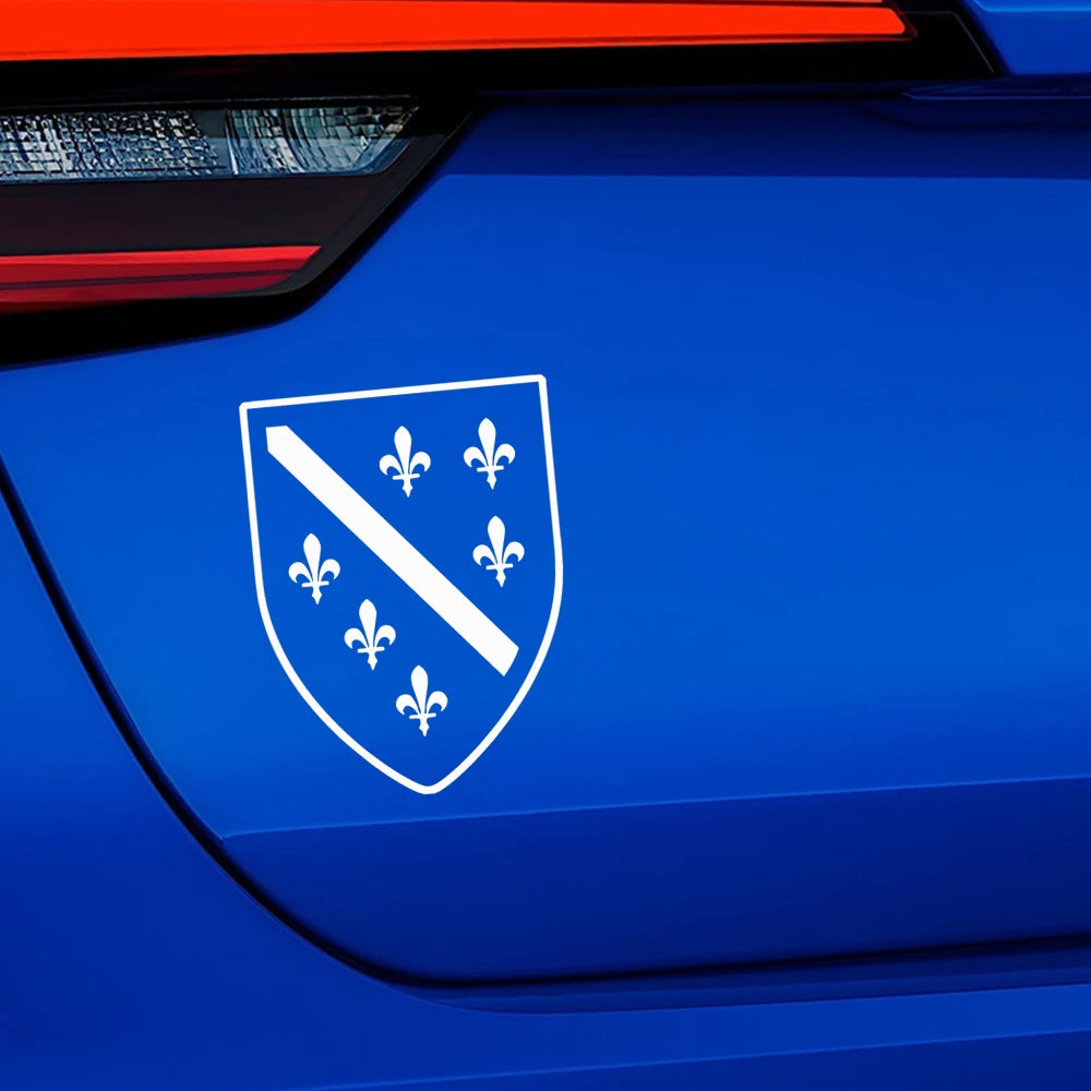 11.5x15cm Bosnia and Herzegovina Bosna Coat of Arms Flag Vinyl Sticker for Cars, Trucks, Motorcycles, Laptops, Windows, Glass