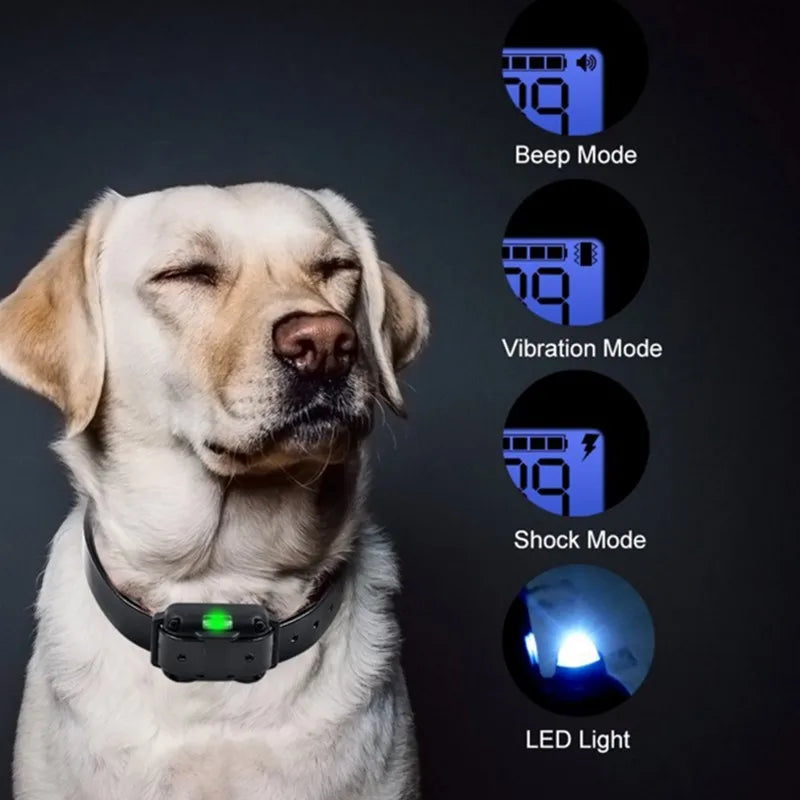 PUPOPAN 800m Dog Training Collar Waterproof Rechargeable Remote Control Pet with LCD Display for All Size Shock Vibration Sound