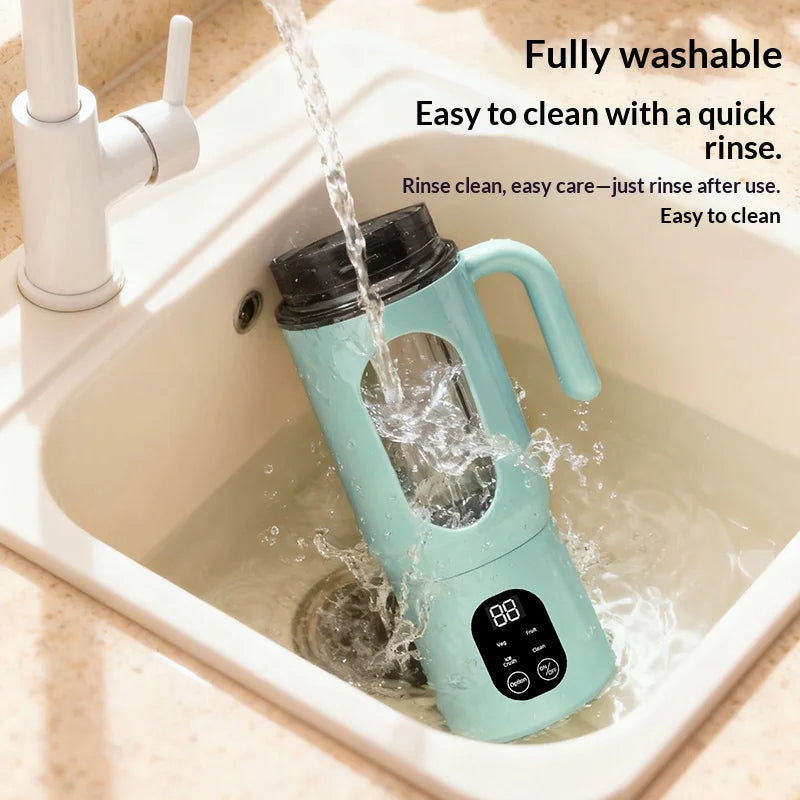 USB Charging Juicer, mini Ice Crusher, Can Make Smoothies and Milkshakes, Perfect for Travel, Double Lid Portable Handle Juicer
