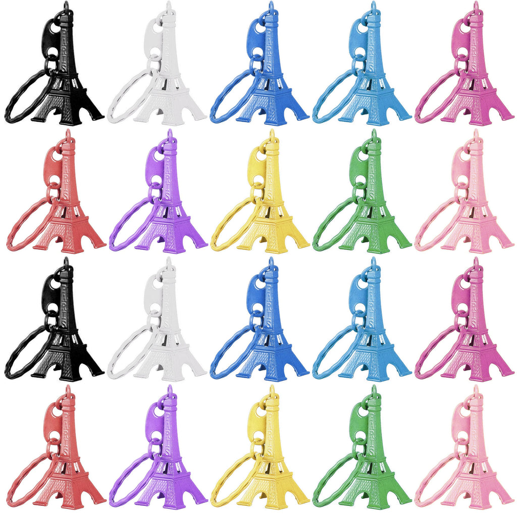 20Pcs Paris Retro Mini Eiffel Tower Model Cute Keychain Keyring Keyfob Gift