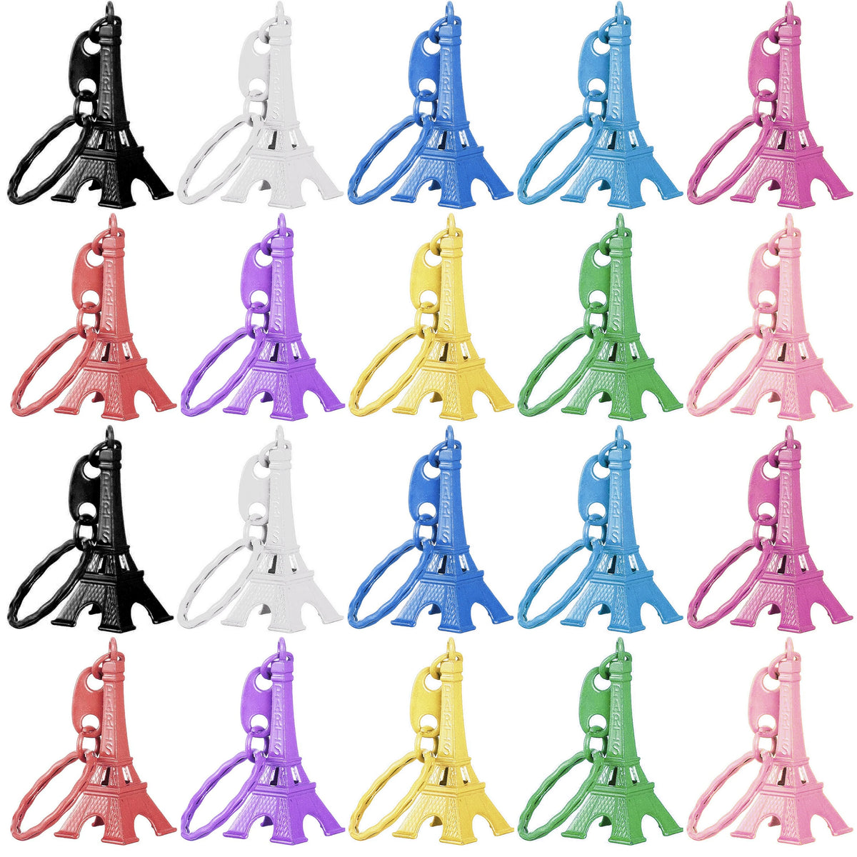 20Pcs Paris Retro Mini Eiffel Tower Model Cute Keychain Keyring Keyfob Gift