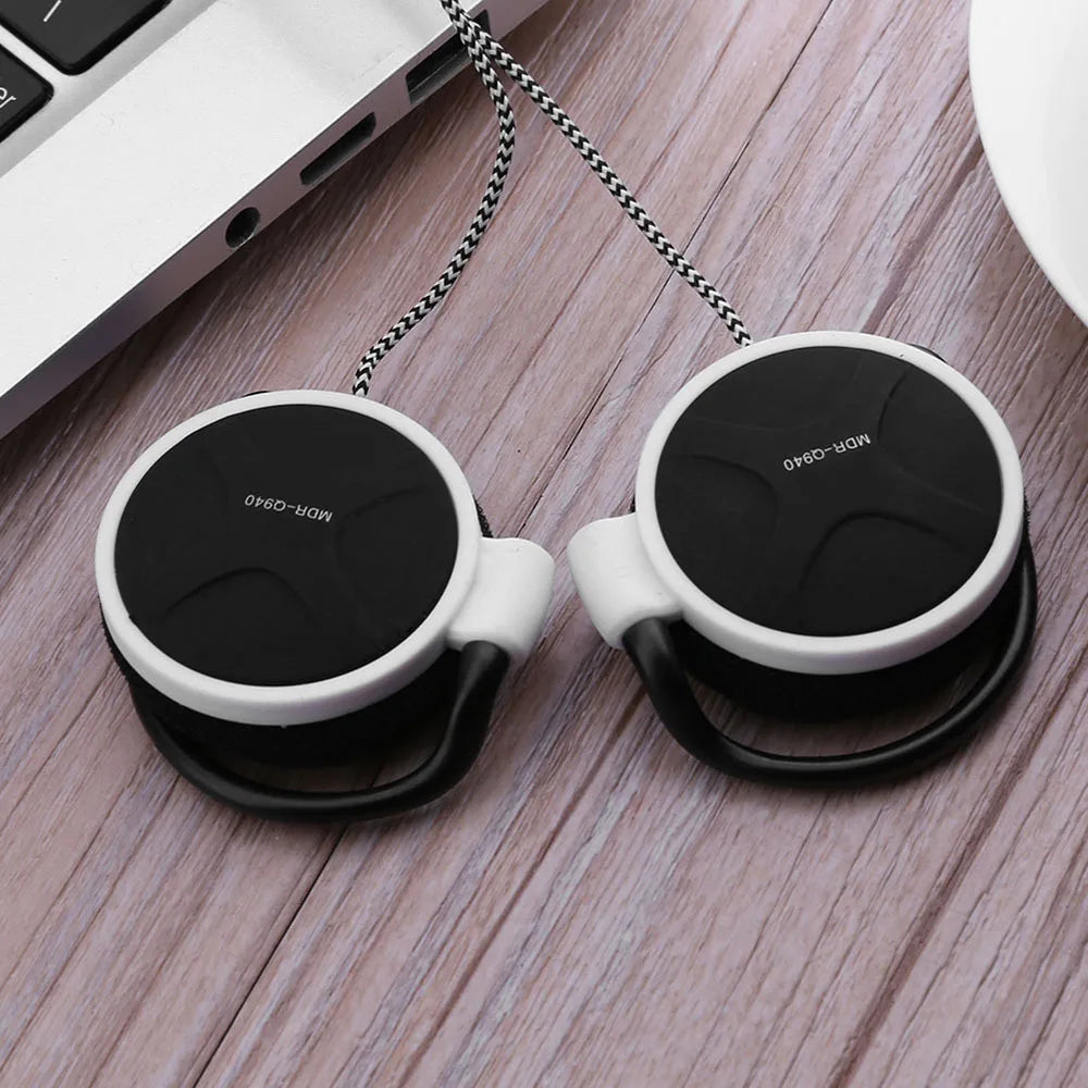 3.5mm Wired Gaming Headset On-Ear Sports Headphones Ear-hook Music Earphones for Smartphones Tablet Laptop Desktop PC