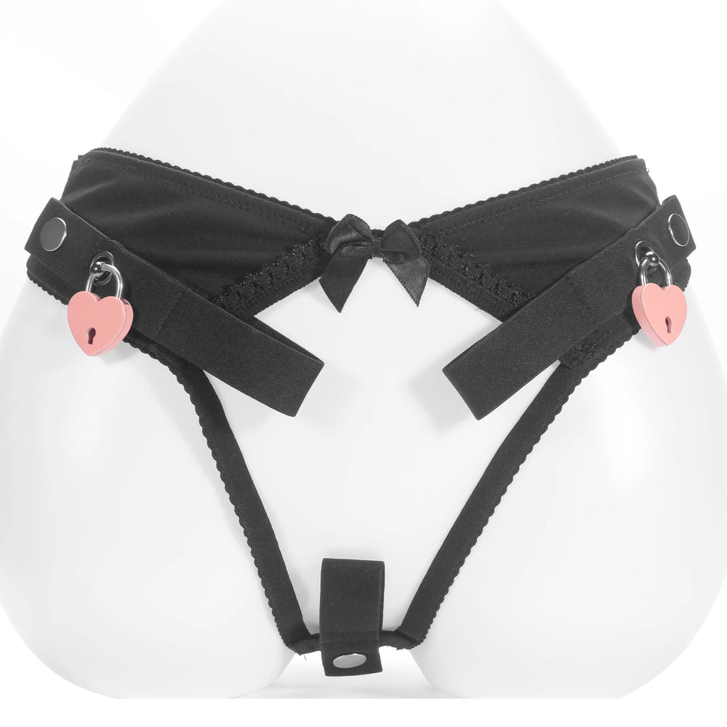 Sissy Training Pink ADJUSTABLE G-STRING For Fufu Clip, Chastiry Panties, Anti-Falling Harness for Male Chastity Cage