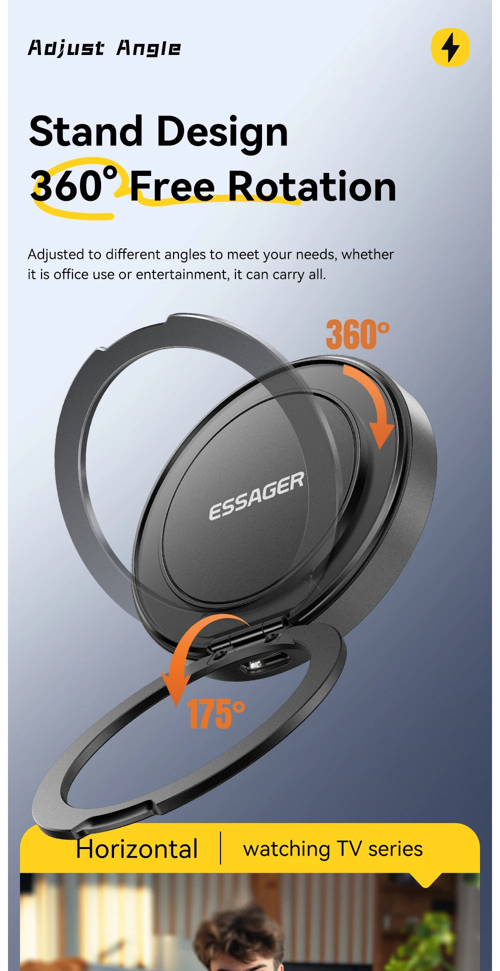 Essager Magnetic Wireless Charger With Holder 15W Fast Charging For iPhone16 15 14 13Pro Max Airpods Mini Wireless Phone Charger