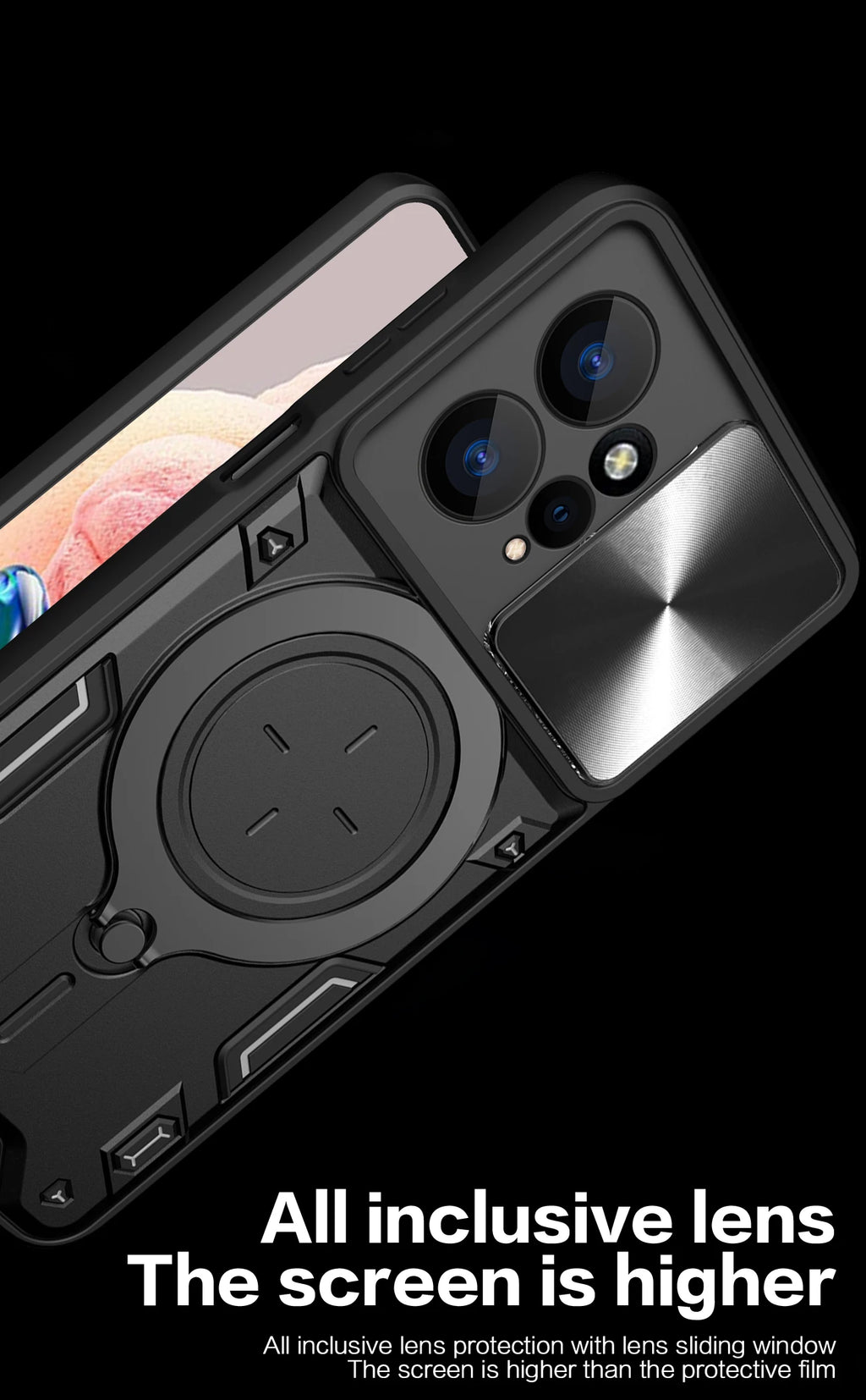 Magsafe Magnetic Camera protection case for Redmi Note 12 4G 12s  Armor Hybrid Metal Ring Back Cover For Redmi Note12 Pro Plus