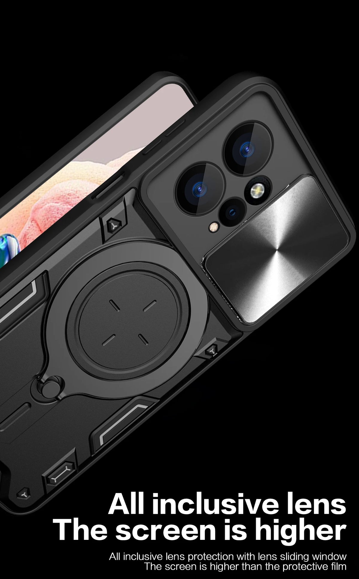 Magsafe Magnetic Camera protection case for Redmi Note 12 4G 12s  Armor Hybrid Metal Ring Back Cover For Redmi Note12 Pro Plus