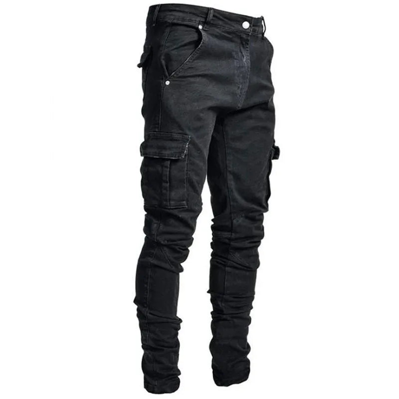 2022 New Jeans Men Fashion Hole Streetwear Straight Jeans Spring Summer Moto & Biker Skinny Casual Denim Pants For Men