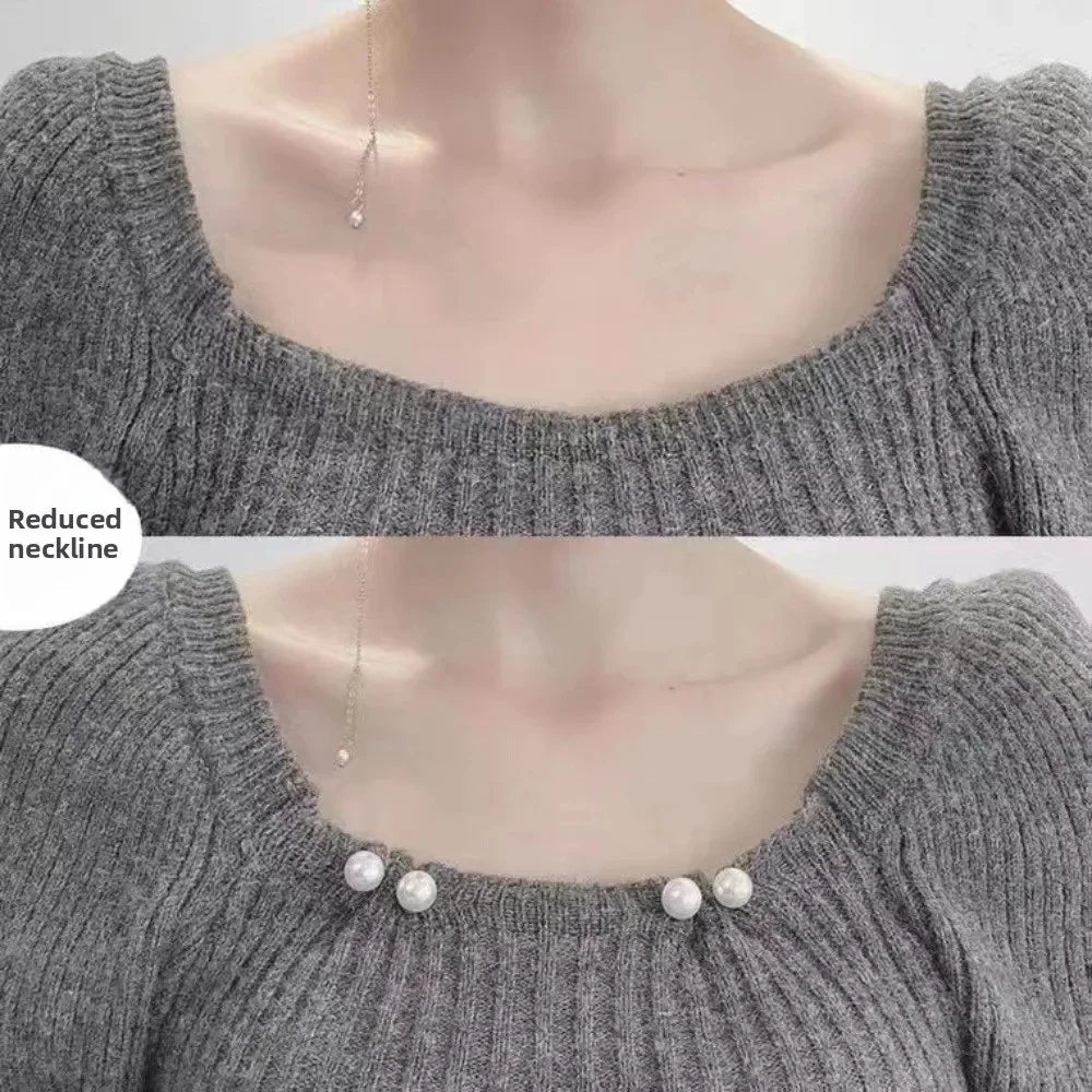 Double Pearl Pin Brooch For Women Clothing Dress Fixed Safety Pin Woman Brooch Accessories Pants Decoration Pearl Jewelry Clip