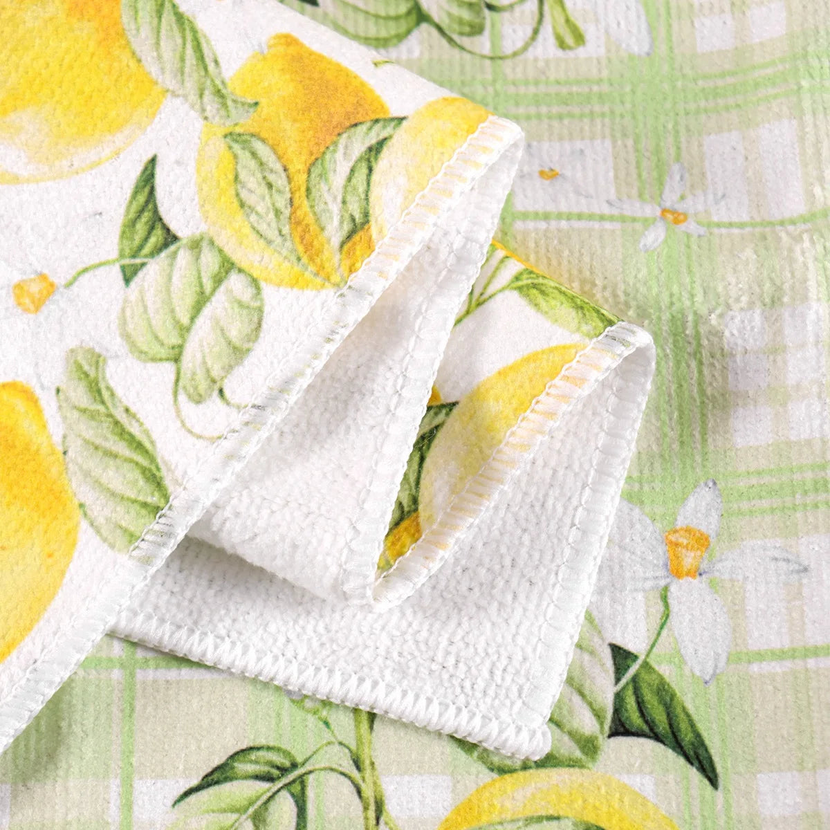 2pcs Italy Lemon Hand Towels Lemon Themed Dish Towels Polyester Bathroom Decorative Rustic Cloths Tea Towels for Kitchen