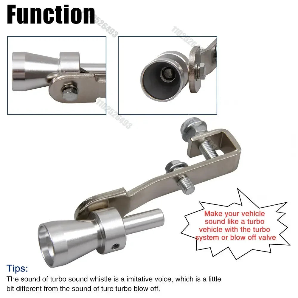 Professional Aluminum Turbo Sound Exhaust Muffler Pipe Whistle Car Blow Off Valve Tip Simulator Whistler Accessories