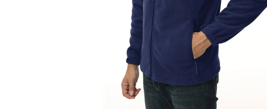 TACVASEN Men's Thermal Warm Fleece Jacket Stand Collar Full Zip Windbreaker Multiple-pockets Outerwear Working Hiking Coat