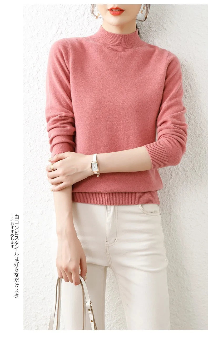 Autumn Winter Bottom Turtleneck Sweaters Women Fashion Chic Pullover Slim Long Sleeve Knitted Jumpers Soft Warm Pull Femme Top