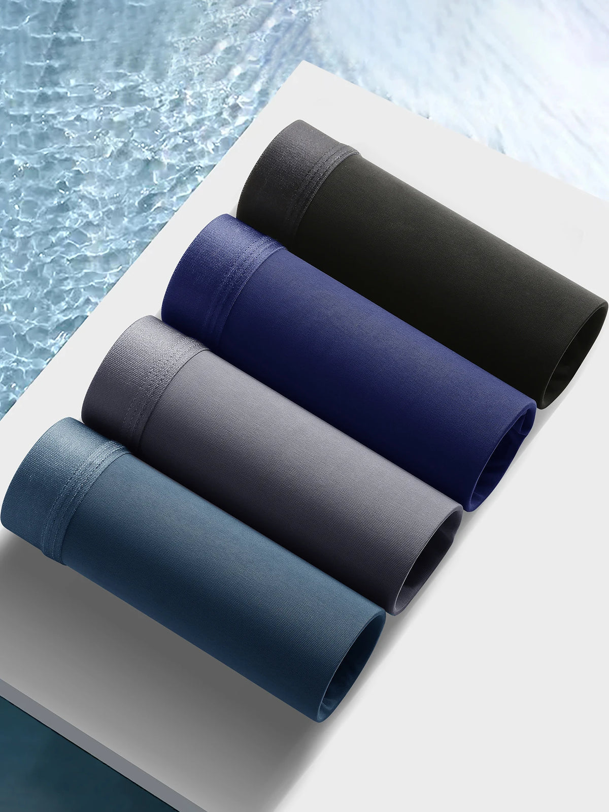 4 Pieces Men's Panties Cool Smooth Comfortable Breathable Men's Boxers Ice Silk Sports Fitness Casual Fitness Men's Pants