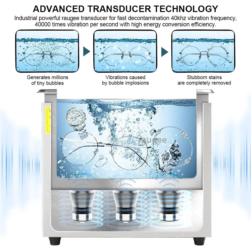 Ultrasonic Cleaner 40KHZ Home Ultrasound Cleaning Machine For Jewelry Glasses Washing Bath Watches Denture Ultrasonic Cleaner