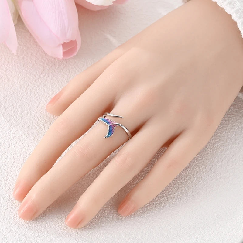 925 Silver Open Ring Sunflower Bee Star Eternal Love Jewelry Women's Wedding Gift