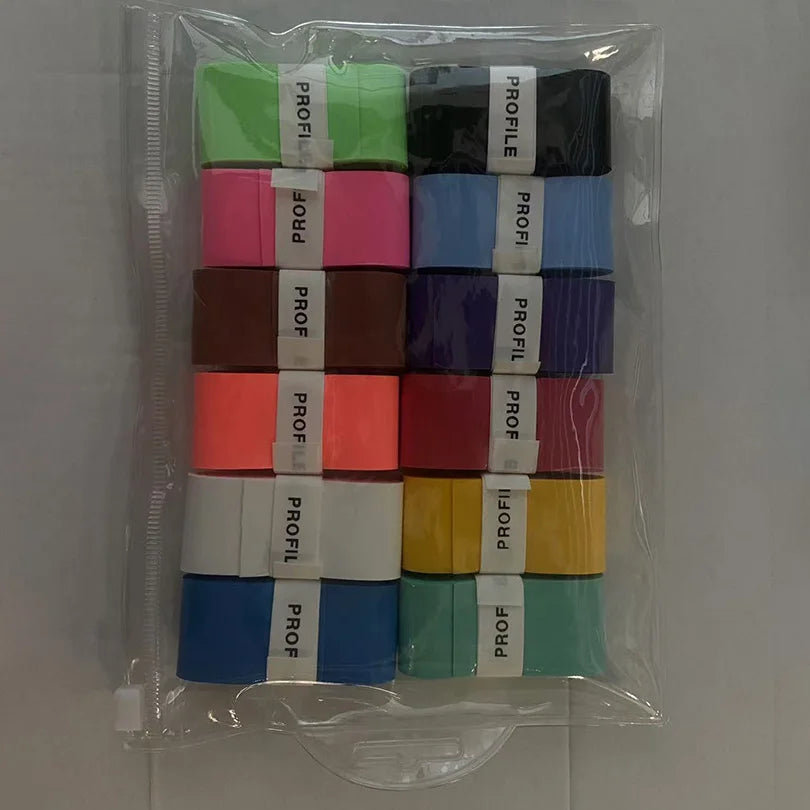 12pcs New Style Laminated Sticky Tennis Badminton Racket Overgrip Fishing Rod Wrapping Tape Quick-drying Breathable