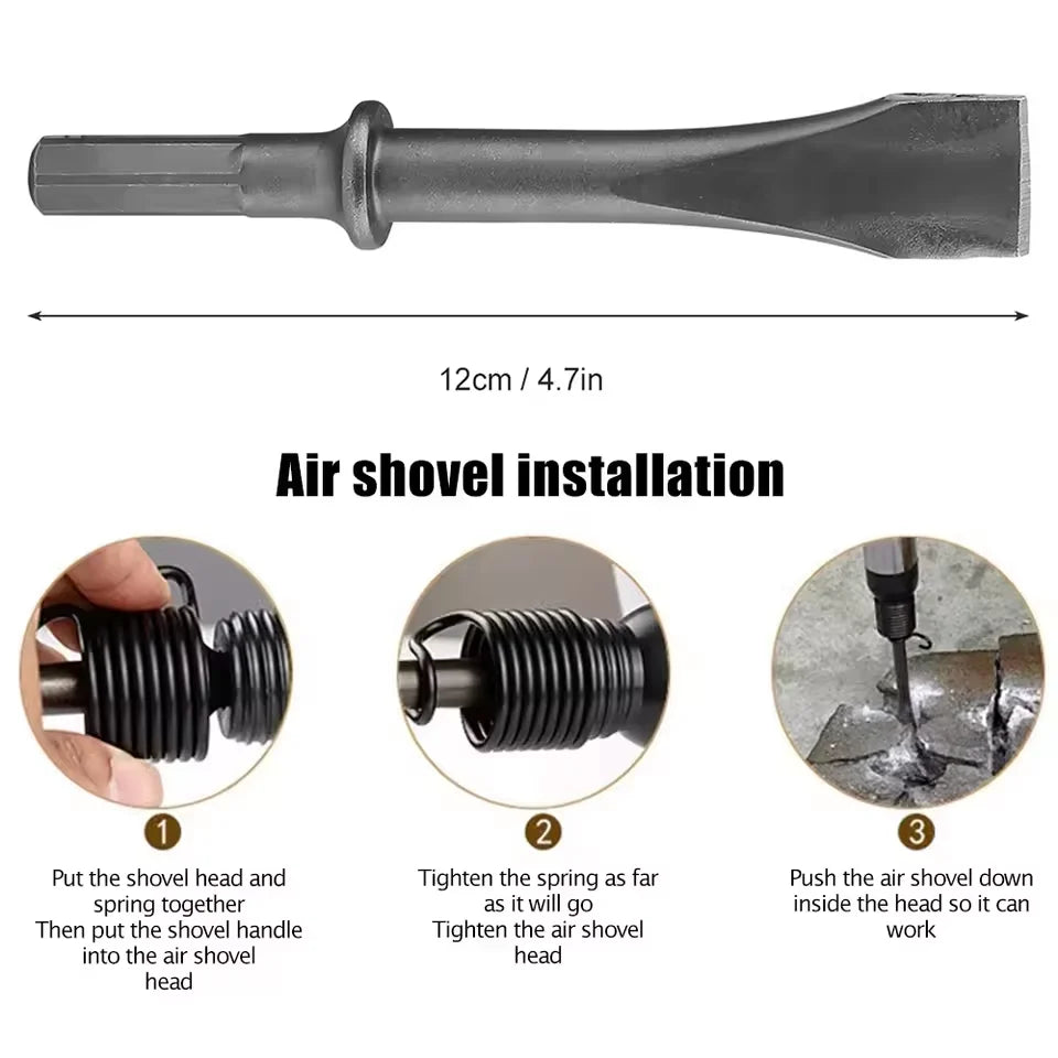 Industrial Air Hammer Powerful Handle Straight Type Air Chisel Pneumatic Hammer Shovel Tool Pneumatic Chisel Shovel Hammer Dril