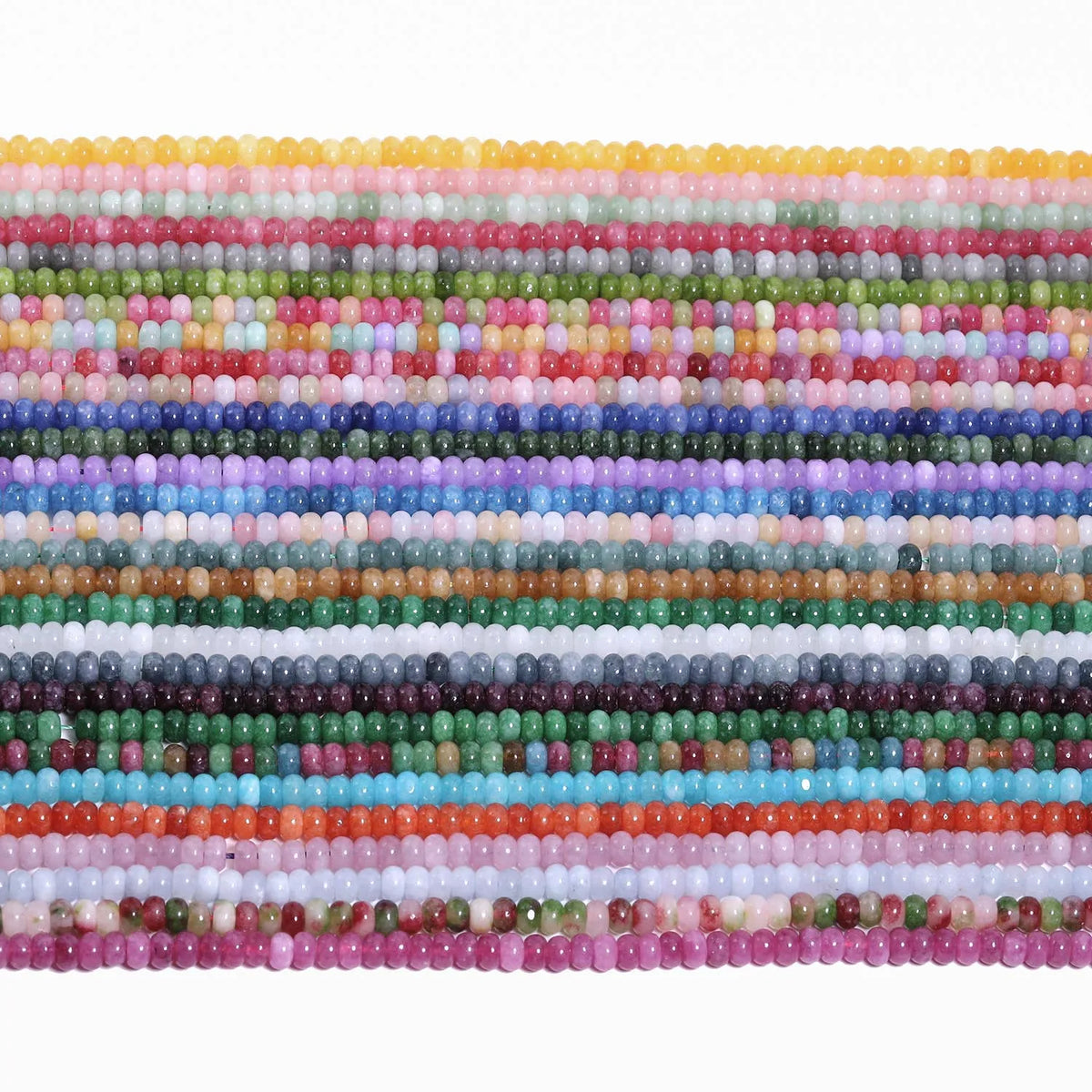 4x6mm Abacus Shape Jade Stone Beads Multicolor Mixed Spacer Beads for Jewelry Making Handmade DIY Bracelet Necklace Pendant