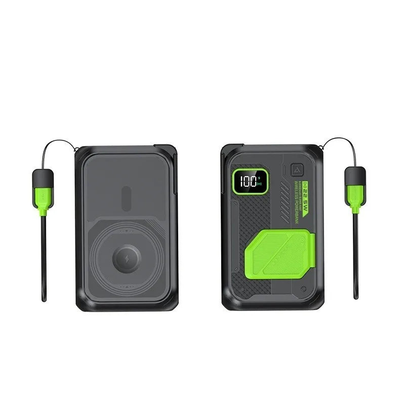 22.5W 20000mAh Power Bank with AC Plug Super Fast Charging Wireless Charging Compact and Portable Mobile Power Supply