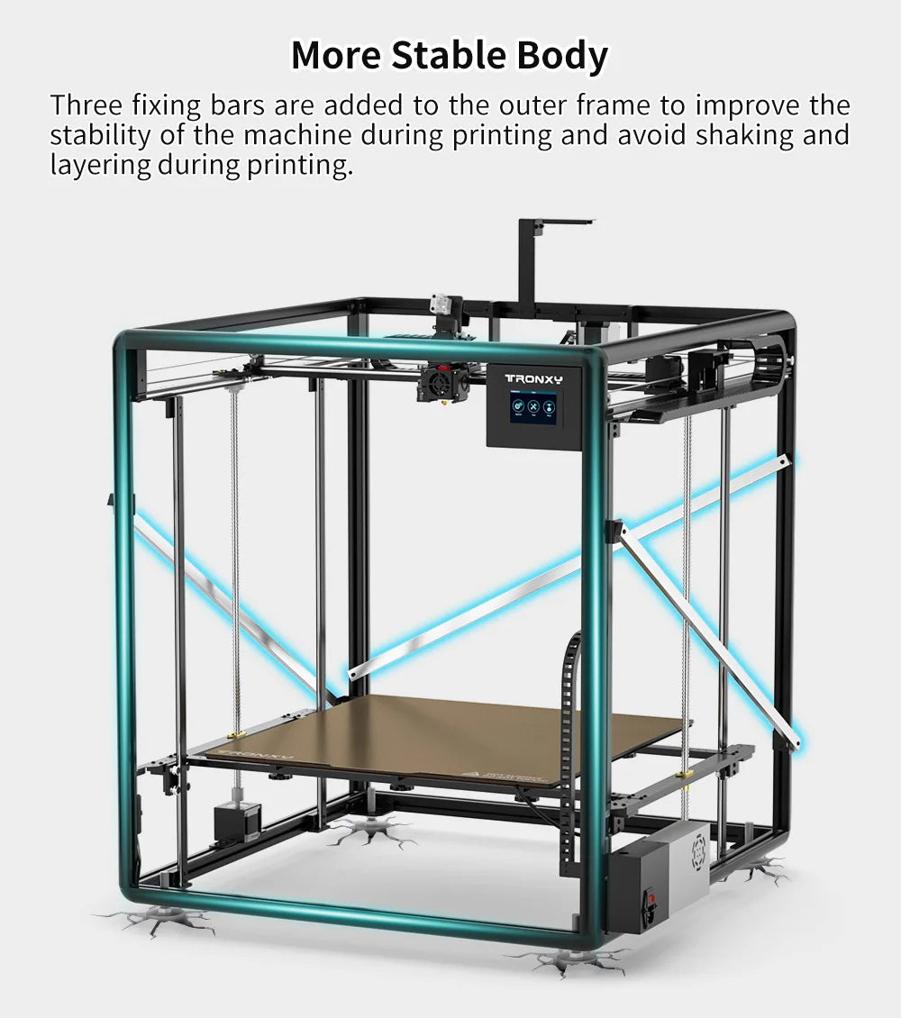 Tronxy VEHO-600 / PRO V3 Large Printing Szie 600*600mm 3D Printer Extrusion Profile Frame Structure Dual-axis Guide Railway