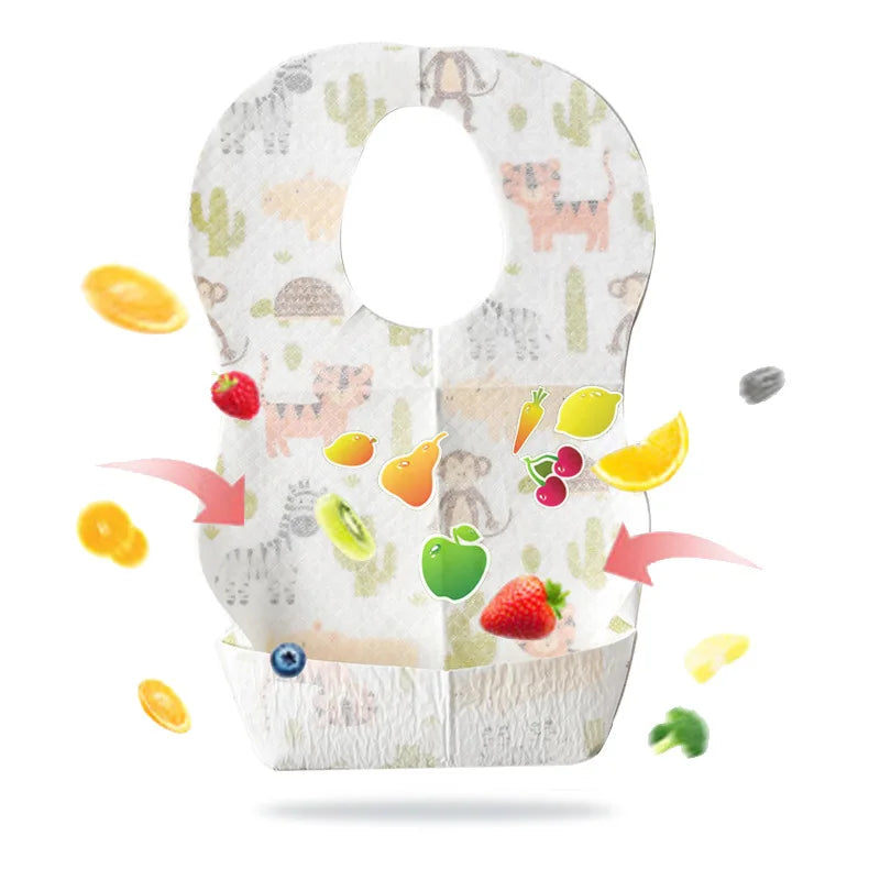 10/30/50pcs Disposable Baby Bibs Waterproof Feeding Bibs for Children Portable Burp Cloth Babies Accessories