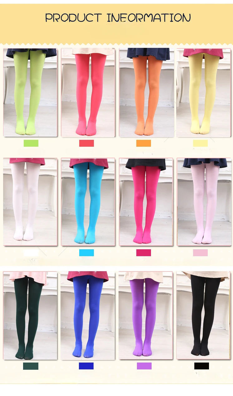 Summer Spring Candy Color Kids Pantyhose Ballet Dance Tights for Girls Stocking Children Velvet Solid White Pantyhose