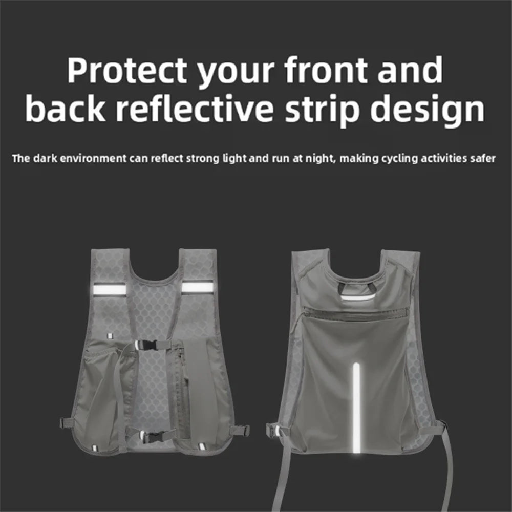 Running Water Bottle Storage Vest Lightweight Running Vest Reflective Safe Hydration Water Chest Pack Sports With Phone Holder